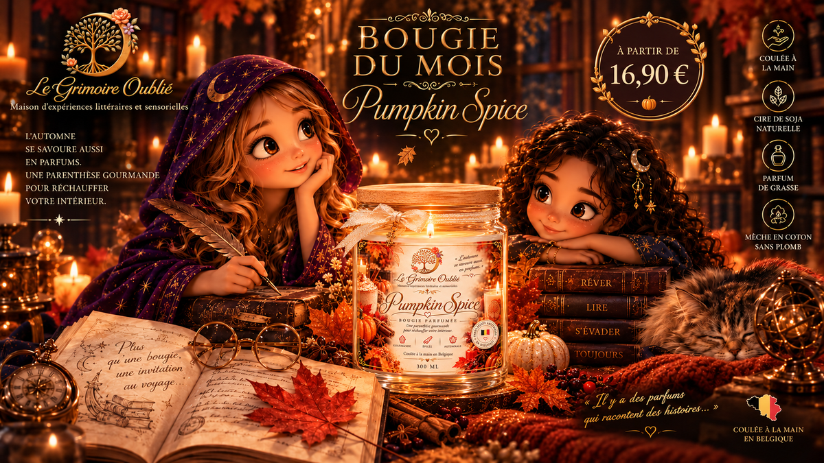 Bougie parfumée Pumpkin Spice artisanale | Le Grimoire Oublié