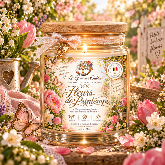Bougie parfumée Fleurs de Printemps artisanale | Le Grimoire Oublié