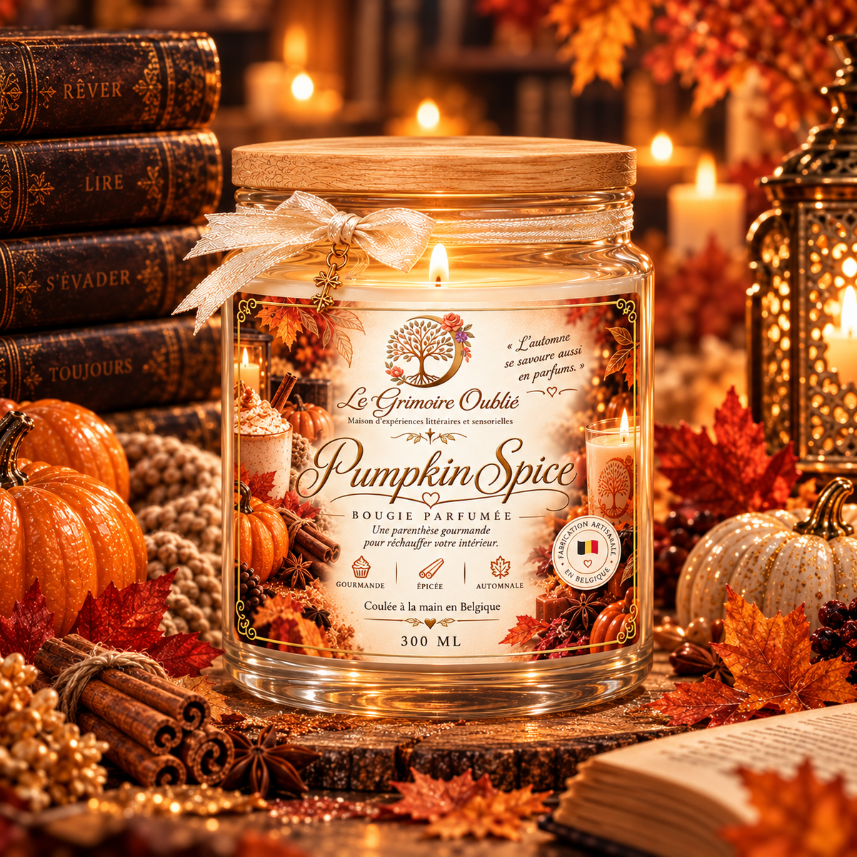 Bougie parfumée Pumpkin Spice artisanale | Le Grimoire Oublié